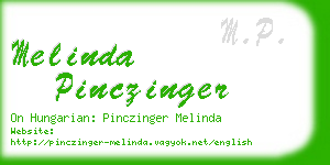 melinda pinczinger business card